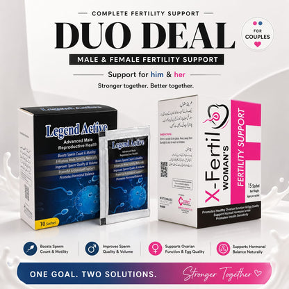 Duo Deal – Male & Female Fertility Support Bundle (Legend Active + X Fertil Woman's)