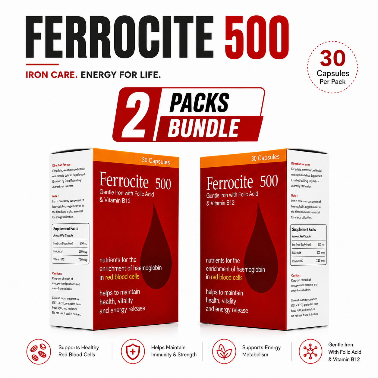 Ferrocite 500 - 2 Pack Bundle